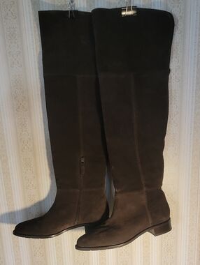 Aquatalia Black Leather Boots Size 12 Over the Knee